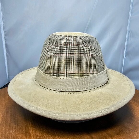 Eco Soho Suede / Fabric Fedora American Hat Makers | Tan | XX-LARGE RARE - Picture 3 of 9